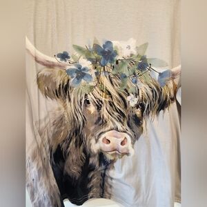 Floral Highland Cow Graphic Tee